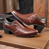 Fashion Leather Men Dress Shoes High Heel British Mens Elevator Business Shoes Wedding Party Male Oxford Footwear Increasing 5.8cm