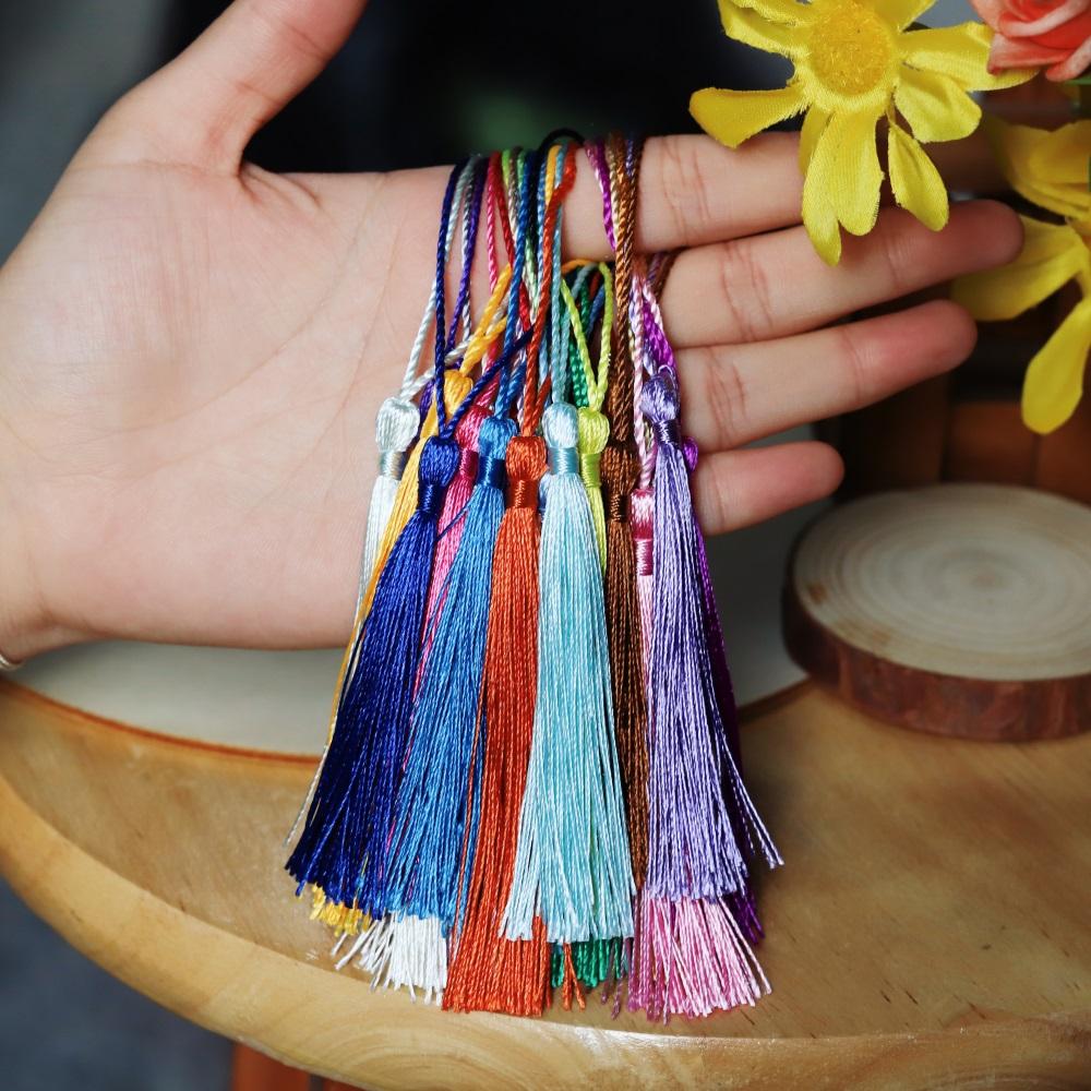 10Pcs/Pack Fringe Trim Sewing Curtains Hanging Rope Silk Tassels Jewelry Accessories DIY Wedding Decor Supplies Wholesale
