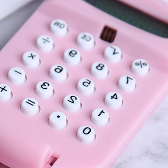 Mini Calculator Cute Cartoon Digital Calculator Emoticons Plastic with Key Ring Office Supplies