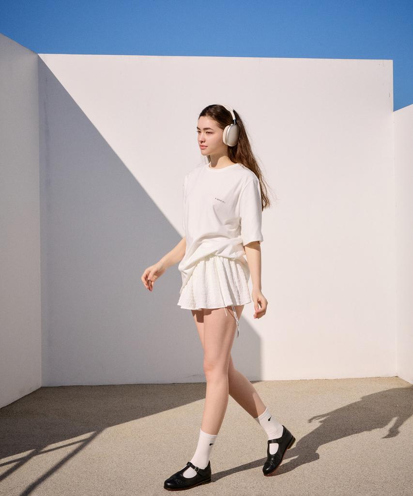 Candini White Seersucker Wrap Skirt