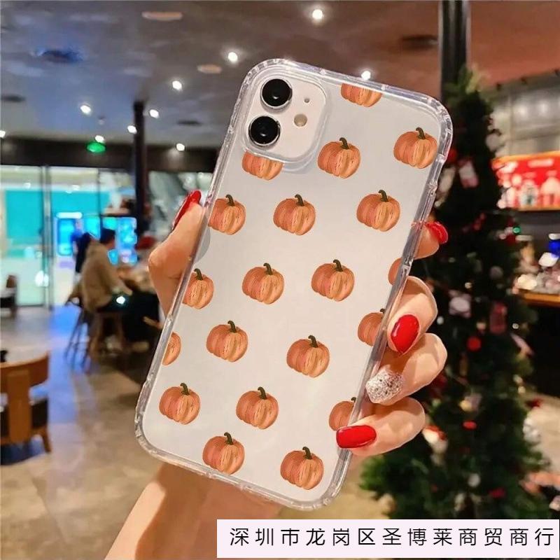 Full screen small pumpkin is suitable for Apple 16pro mobile phone case 15pro transparent 1413 airbag 12 trend 11 explosion