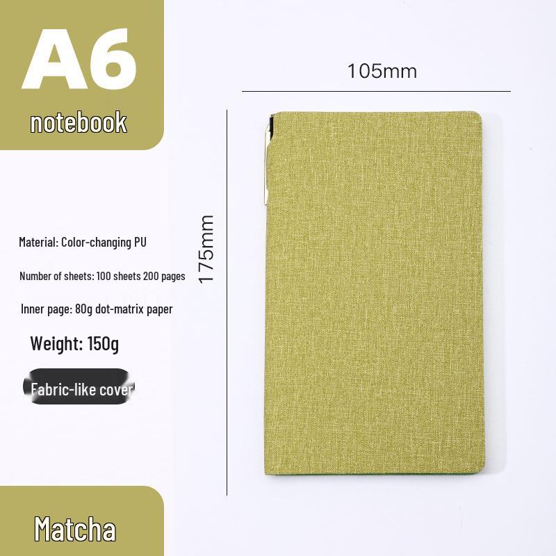Simple A6 Leather Pocket Notebook with Pen Holder - Ideal for College Students & Business Diaries
