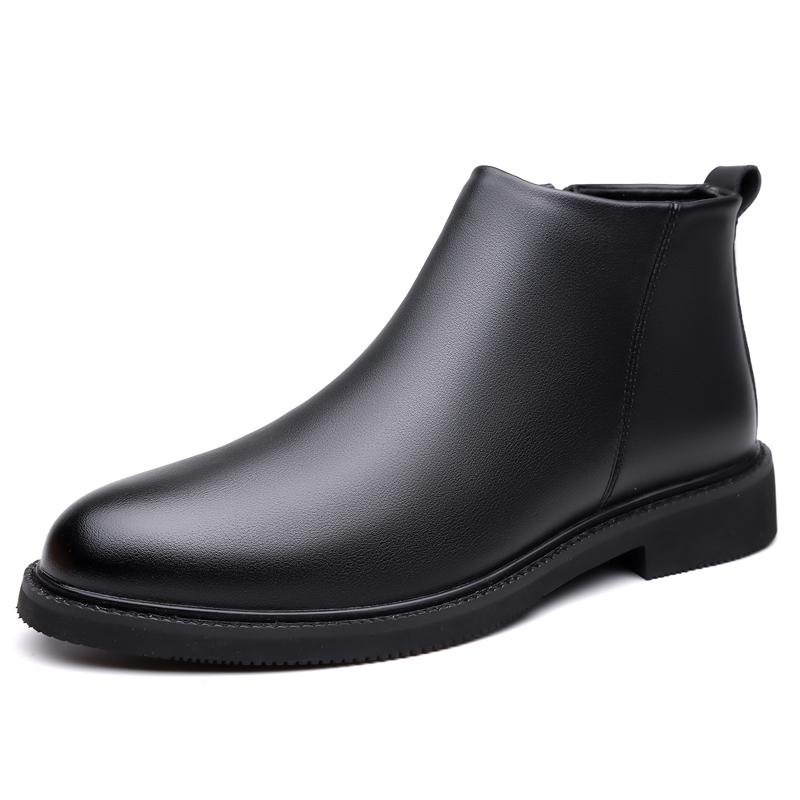 Fashion Brand Men's Chelsea Boots Oxford Business Work Shoes Genuine Leather Handmade Boot Shoes For Formal Dress Wedding Business Party