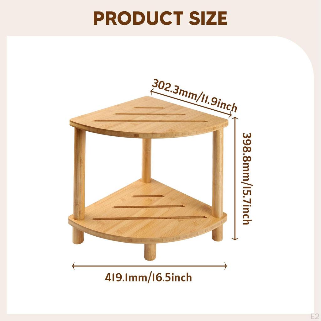 Eck-Duschhocker Bank Modernes Badsitz 2-lagiges Ablageregal für Badezimmer Innen Klein