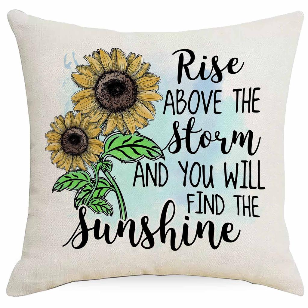 New Retro Summer Sunflower Pillowcase Home Sofa Cushion Pillowcase