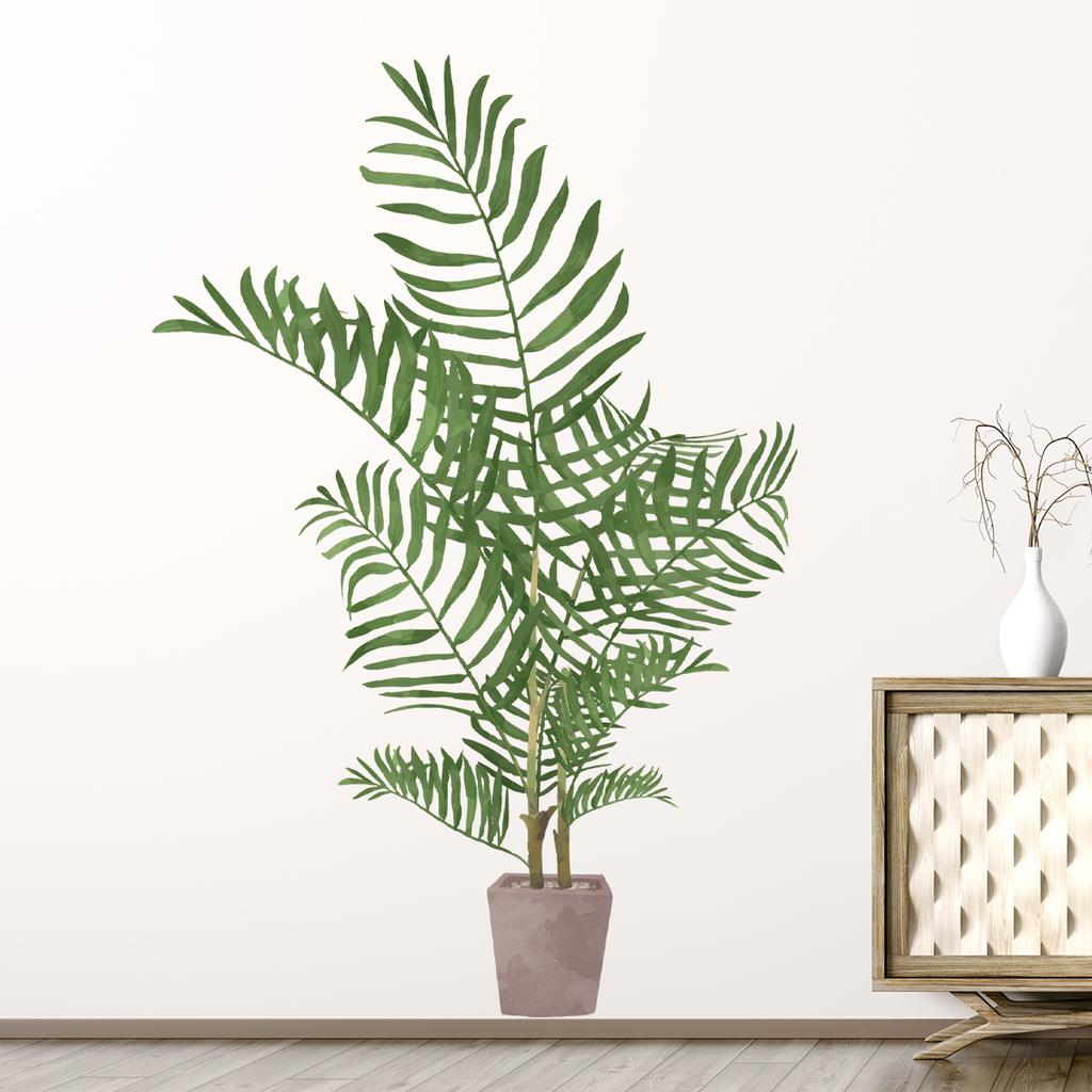 1Pc Realistic Watercolor Green Plant Potted Wall Stickers For Living Room Decor Children Room Home Decoration Wall Decals