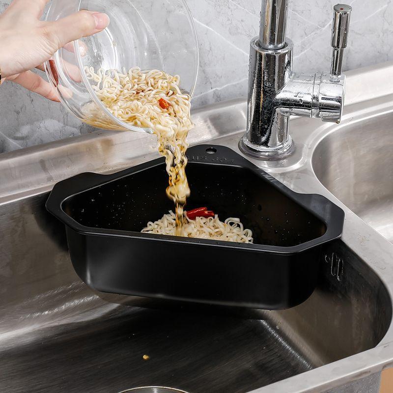 Vegetable Fruit Filter Sink Shelf Stainless Steel Triangular Drain Holder Hanging Storage Strainer Basket Kitchen Accessories