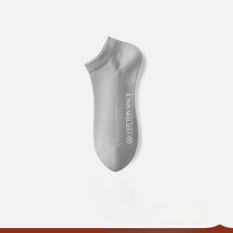 Women's Summer Thin Cotton Sweat Absorbing Mesh Student Boneless Boat Socks