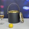 Stainless Steel Double-Layer Ice Bucket with Handle and Lid for Champagne, Wine, or Bar Use