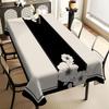 Crafted From Premium Polyester, This Tablecloth Has Fine Jacquard Weaving, Floral Embroidery and Hollow Cutouts. It Is Heat-resistant and Dustproof.
