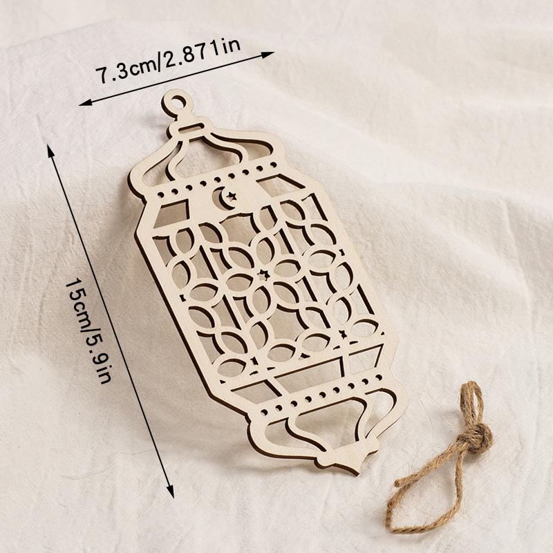 Ramadan Star Moon Hanging Ornament Wooden Ramadan Decorations 2026 Islamic Muslims Party Accessories Eid Ramadan Party Supplies