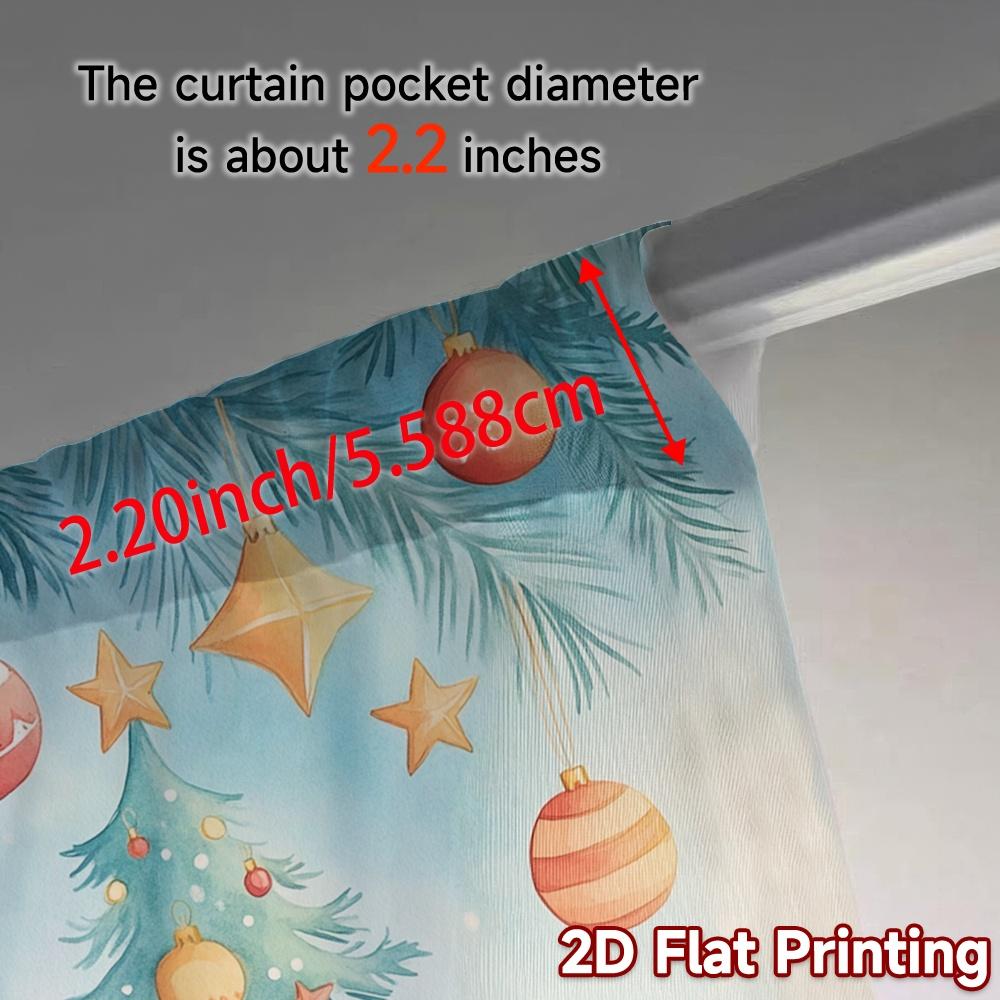 2pcs,Curtains Christmas Ornaments Winter Tree (2) Modern Pattern Curtains Durable Polyester Curtains Art Deco Festive Ldeal for