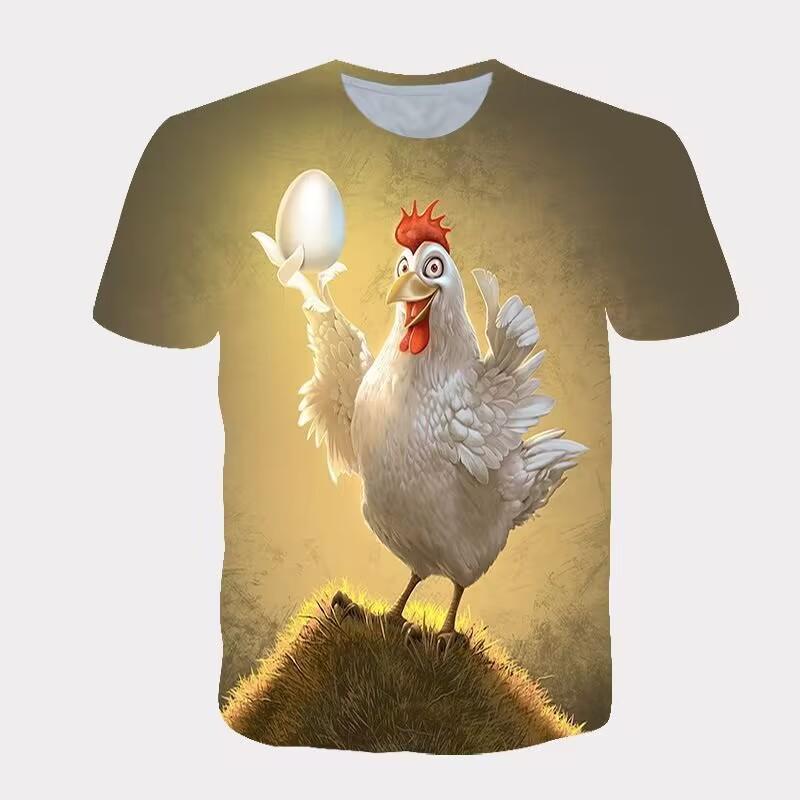 

Футболка з принтом Rooster Art Trend для чоловіків, повсякденний одяг, модні 3d-стилі Harajuku, вуличні футболки XS