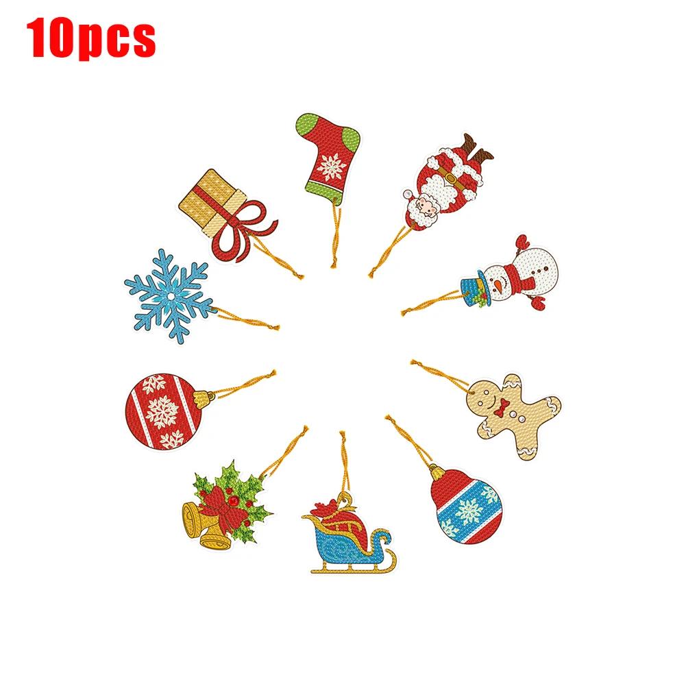 10/20/30pcs DIY Full Drills Diamond Painting Christmas Tree Pendant Hanging Ornament Christmas Decoration Natal Navided