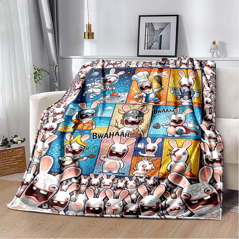 GAME Raving Rabbids Blanket,portable and Suitable for All Seasons, Making A Unique Birthday Gift.A Soft Flannel Blanket