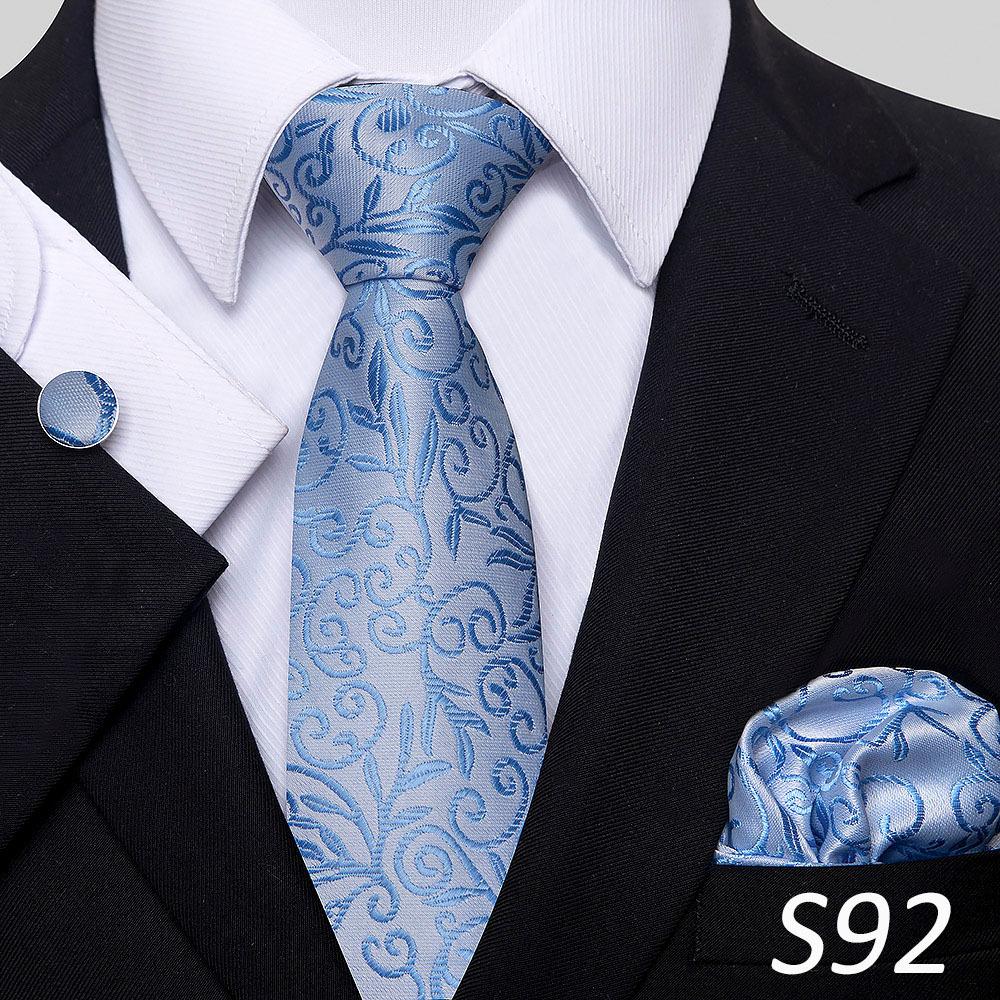 Men'S Tie Three-Piece Set Striped Flower Series Shang Tie