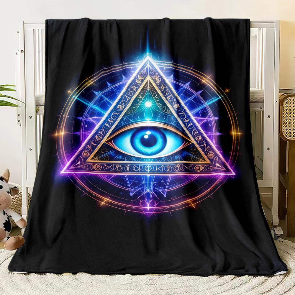 The Eye of The Demon Flannel Thin Blanket Soft Warm Blanket for Bedroom Living Room Bed Travel Camping Picnic Gift Customizable