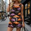 Womens Summer Casual Two Piece Set Sleeveless Square Neck Tank Top And Shorts With Pockets Lightweight Comfortable Fit
