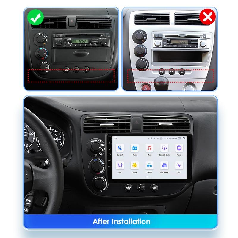 Ossuret Intelligent 2din Android 14 Car radio for Honda Civic 2000 - 2006 multimedia Video player 4G AI Carplay car intelligent systems GPS screen