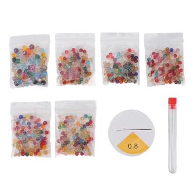 615pcs Artificial Crystal Beads Round Faceted Glass Beads Jewelry Making Beads Set For DIY Crafts