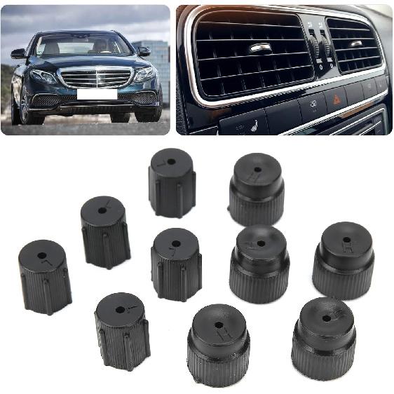 AC Service Port Caps, Universal Air Conditioning Service Cap ABS A/C Repair Refrigerant Charging Port Cover Auto Accessory (Pack of 10)