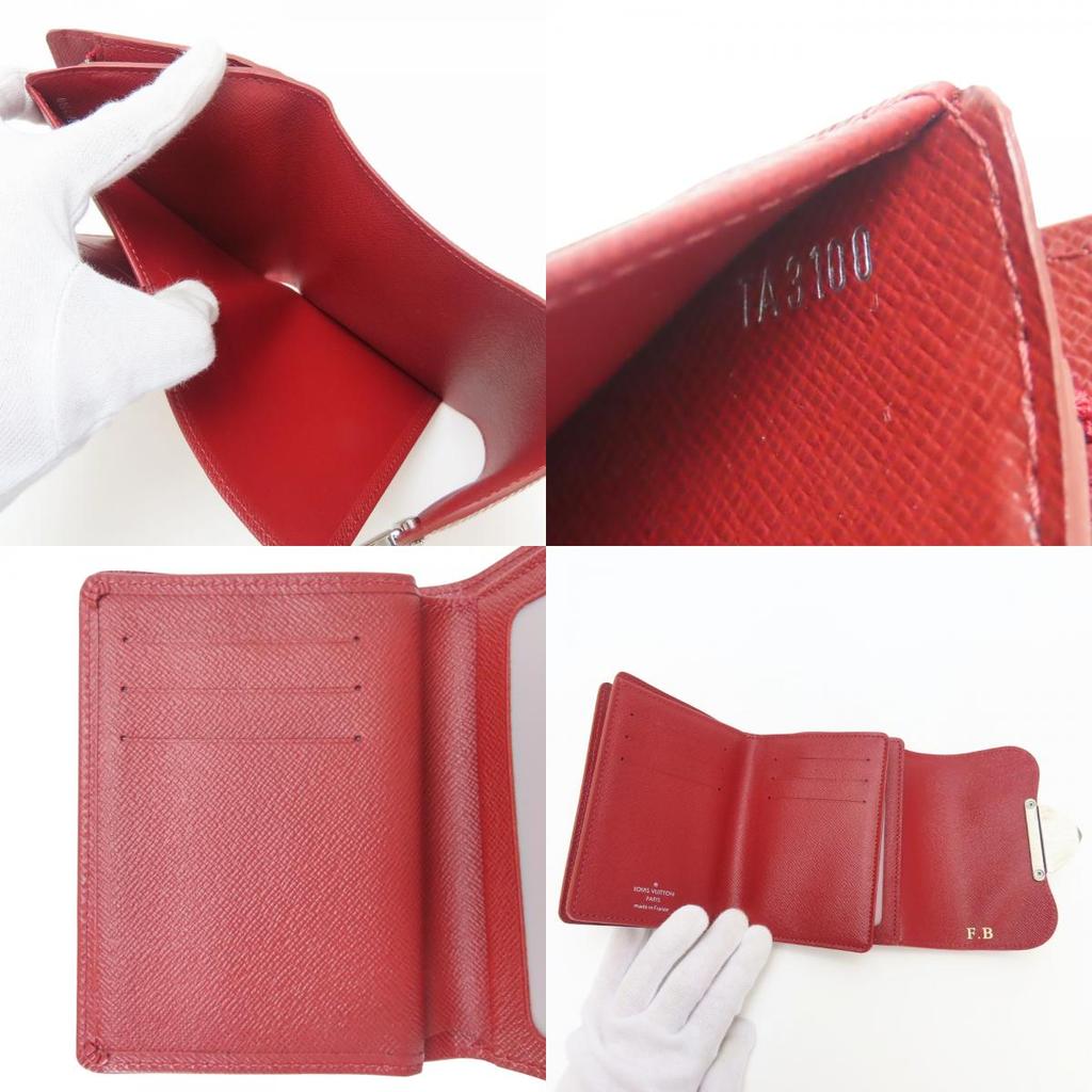 Used LOUIS VUITTON Tri-fold wallet Portefeuille Joy M6658M Epi Leather Ruby Everyday use