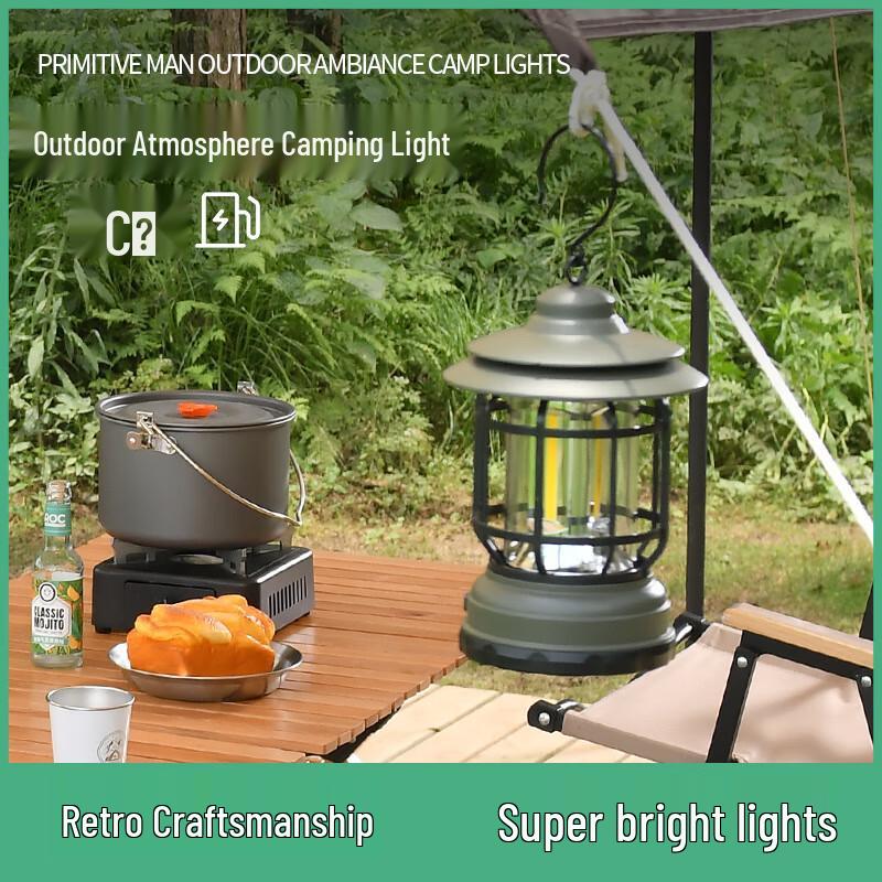 Vintage-Style Portable LED Camping Lantern
