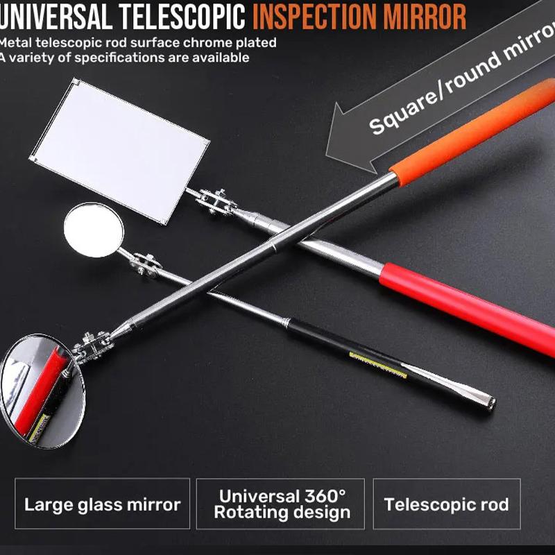 1pcs Detection Tool Extendible Inspection Rotatable Mirror Auto Telescoping Inspection Round Mirror Extending Hand Tools Set