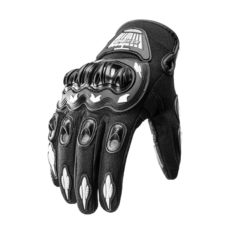 Breathable Touchscreen Motorcycle Gloves - Full-Finger Protection for All Seasons