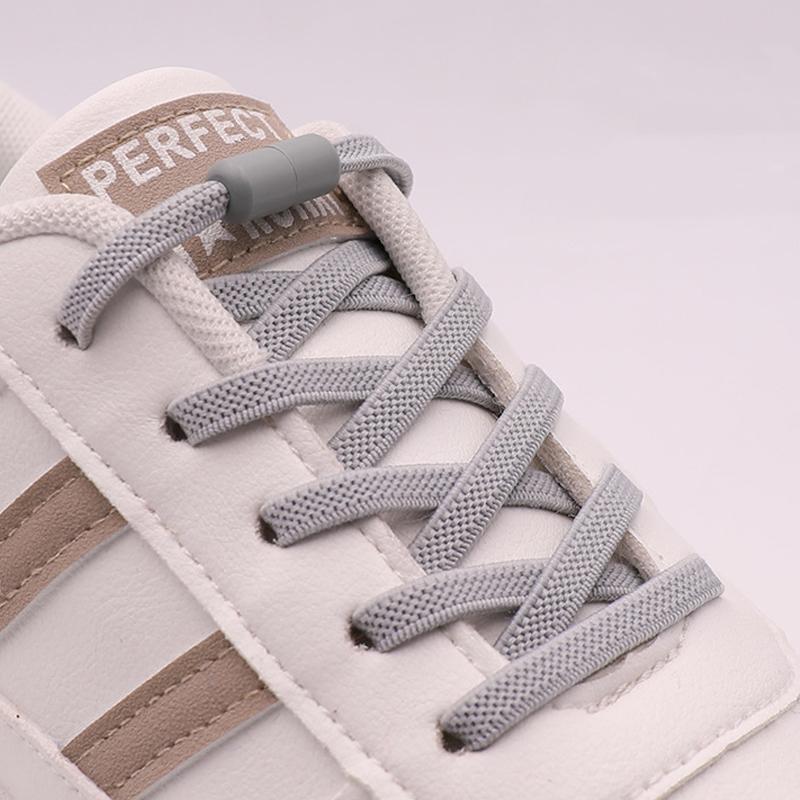 New 1Pair/3Pair Metal Lock Shoe Laces for Sneakers Elastic Stretch No Tie Shoelaces Casual Shoes Running Shoes