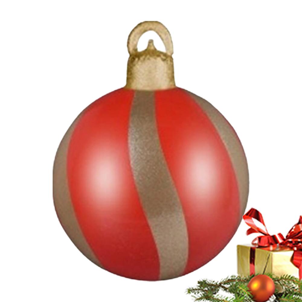 

Inflatable Christmas Balls Outdoor 24 Inch Holiday Decor Holiday Ornament Hangable For Eaves Balusters Tree Branches Lawn Garden