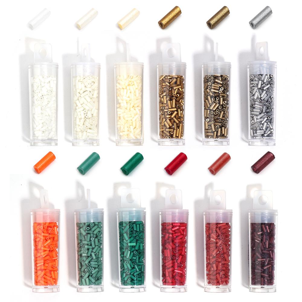 Glas-Samenperlen Lackierte Röhrenförmige Farbige Lose Abstandshalter Reiskörner Für Schmuckherstellung DIY Armband Spielzeug Zubehör Großhandel
