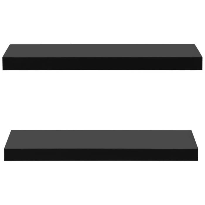 VidaXL Floating Wall Shelves 2 Pcs Black 60x20x3.8 Cm 288201