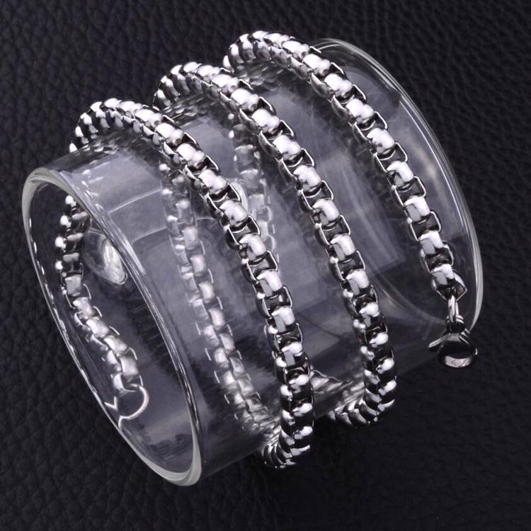 Men's Six-Sided Polished Cuban Titanium Steel Necklace