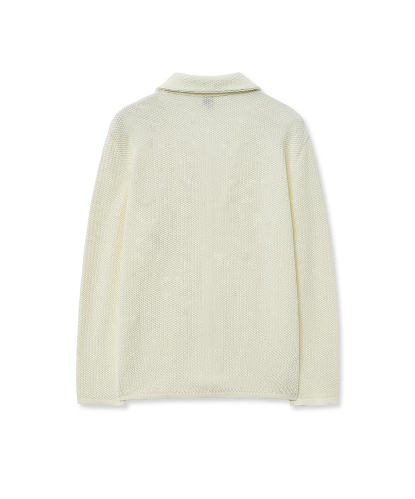 IOLO Waffle Peaked Knit Jacket_Ivory