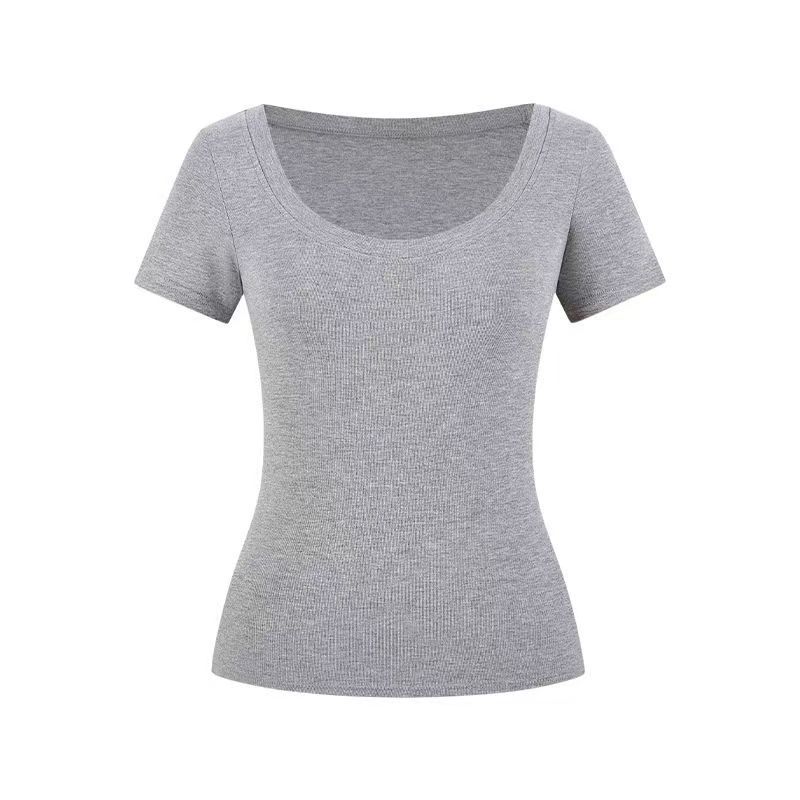 South East Asia U-neck Slim-fit Short-sleeved Women's Summer New Spice Girls Short Slim Top
