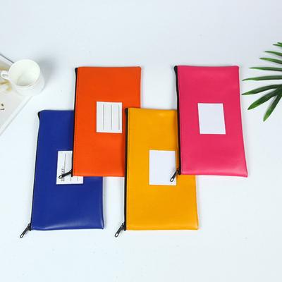 Bank Wallet Zipper Bag Zipper Closure Faux Leather Pockets Cash Cards Keys Storage Pouch Office Supplies