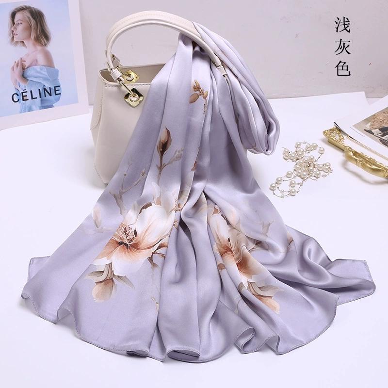 Chinese Ethnic Flower Style 100% Silk Scarves Shawls Long Silk Scarf 170*52Cm