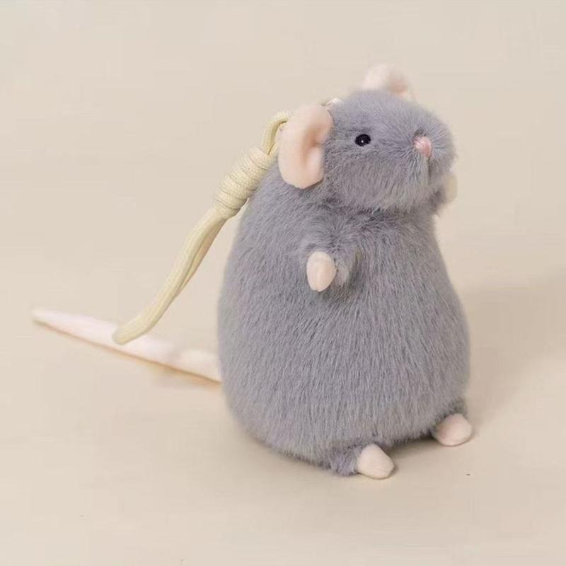 20cm Small Mouse Stuffed Animal Fluffy Rat Plush Doll Mini Pendant Keychain for Bag Ornament Party Favor