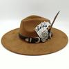 Men's Feathered Jazz Wool Panama Hat, European and American Style Wide-brimmed Party Hat, Fashion Accessory
