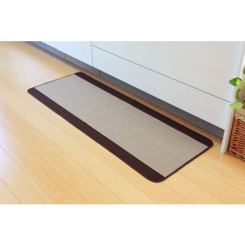 IKEHIKO Pirene Kitchen Mat, Beige, Approx. 44 x 120cm, Non-Slip, Washable, Simple Design #2024910