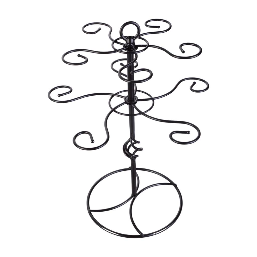 Elegant Tabletop Wine Cup Holder Double Layer Wine Glass Organizers Metal Wine Holder Metal Texture for Home Use