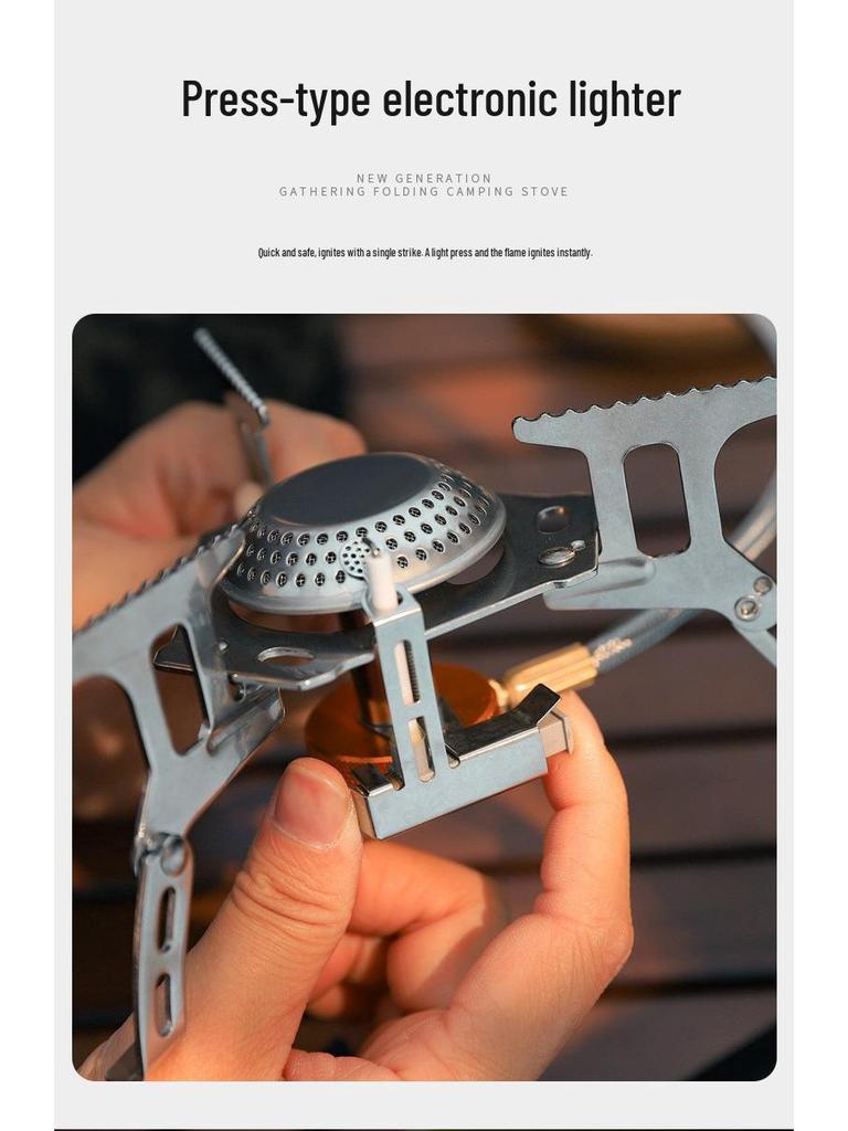 Portable Windproof Outdoor Picnic Stove, Thickened High-Quality Split Head, Ideal for Camping and Fishing.