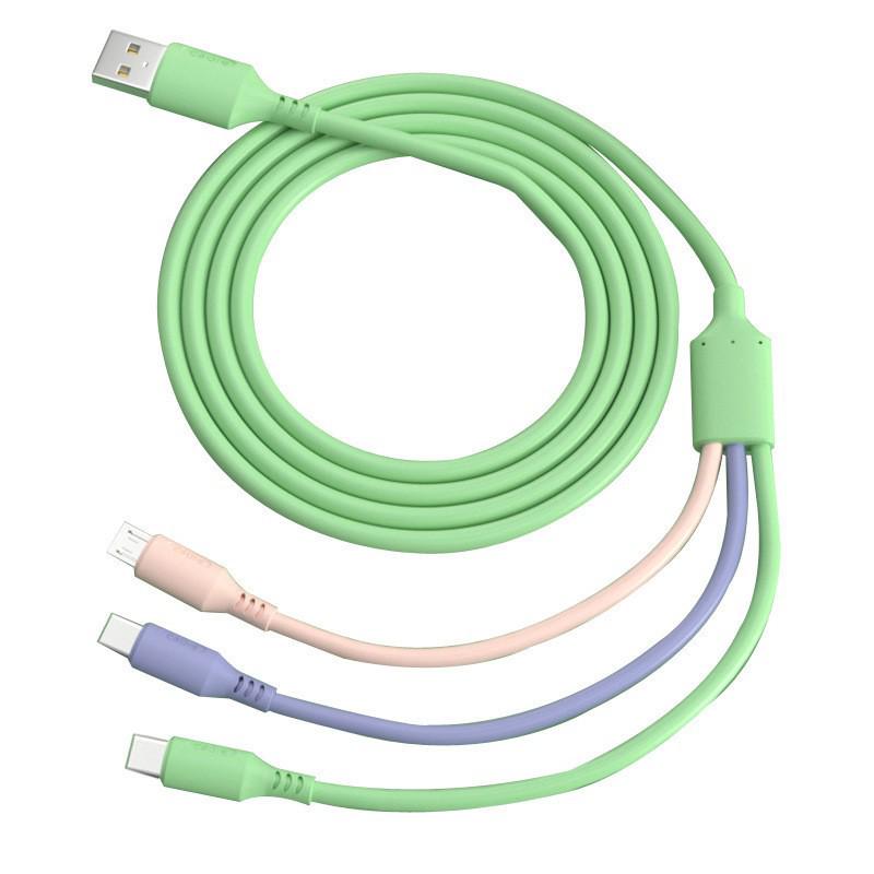 6A High-Speed 3-in-1 Charging Cable for Huawei, Apple, Android, TYPE-C USB Devices