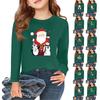 Girls Long Sleeve Christmas Day T Shirts Kids Fall Tops Crewneck Basic Tees 2-11Y