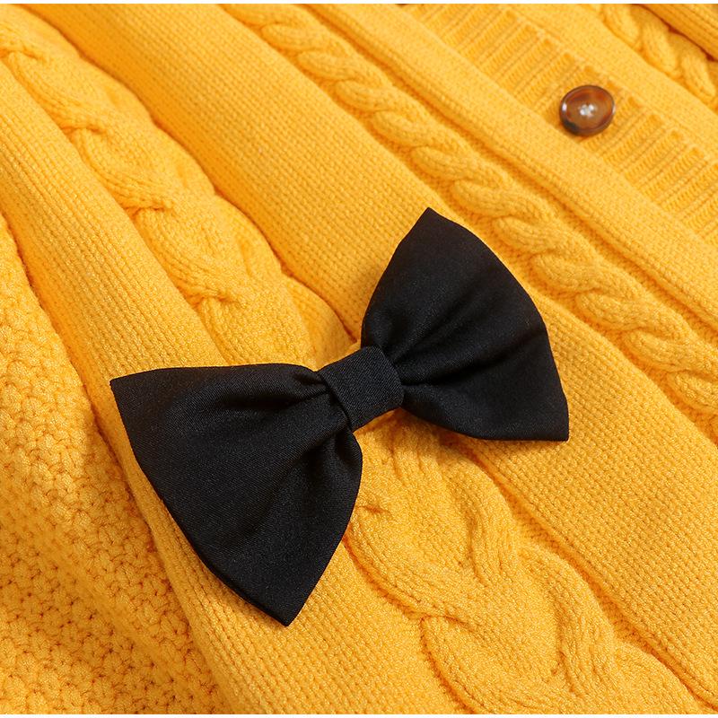 Zhang Yuqi Style Loose Bow Knit Cardigan - Women's Spring Casual Sweater