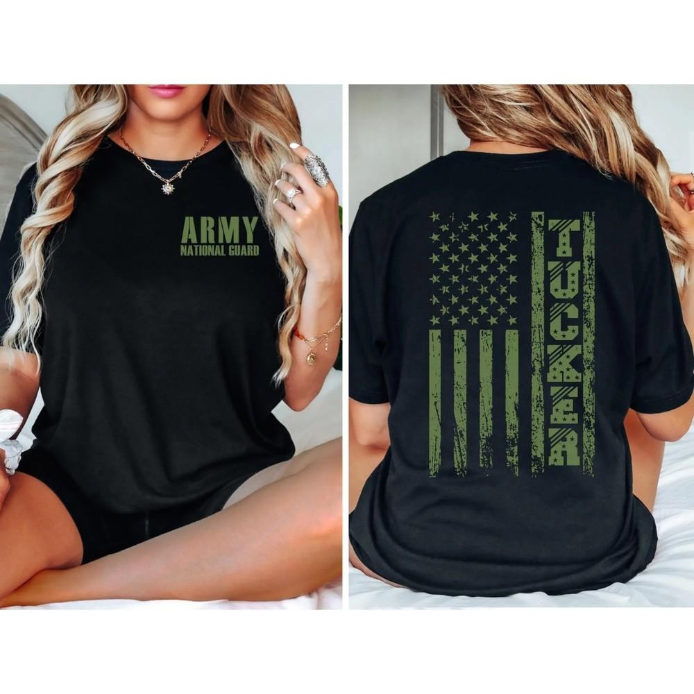 

Army last Name Custom Army National Guard T-Shirt, Personalize Name Shirt L