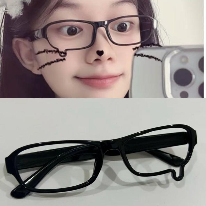 Men'S And Women'S  Teardrop Cosplay Glasses Frame Unisex Small Square Eyeglass No Lenses Popular Design Eyewear Accessories