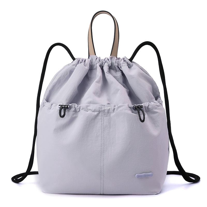 Large Capacity Backpack Women's Fashion Niche Drawstring Schoolbag Bucket Bag Leisure Lightweight Travel Backpack