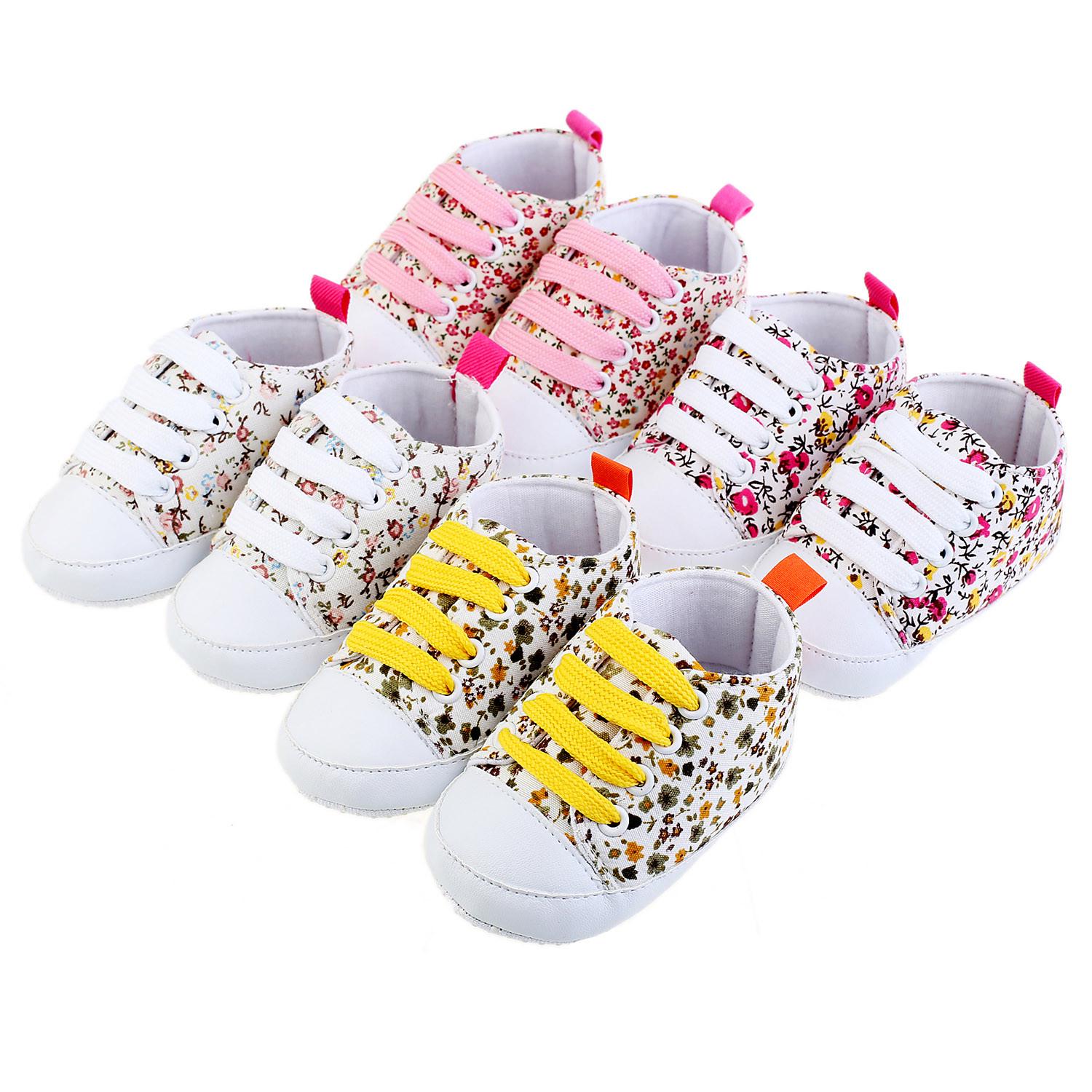 

Toddler Soft Soled Anti-slip Baby Canvas Floral Shoes